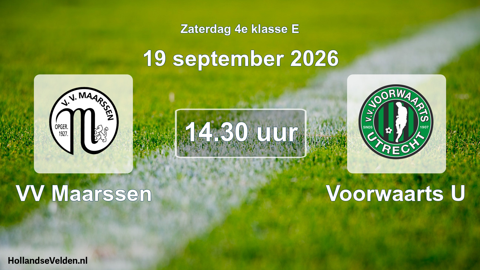 Geplande wedstrijd: VV Maarssen - Voorwaarts U (19 september 2026)