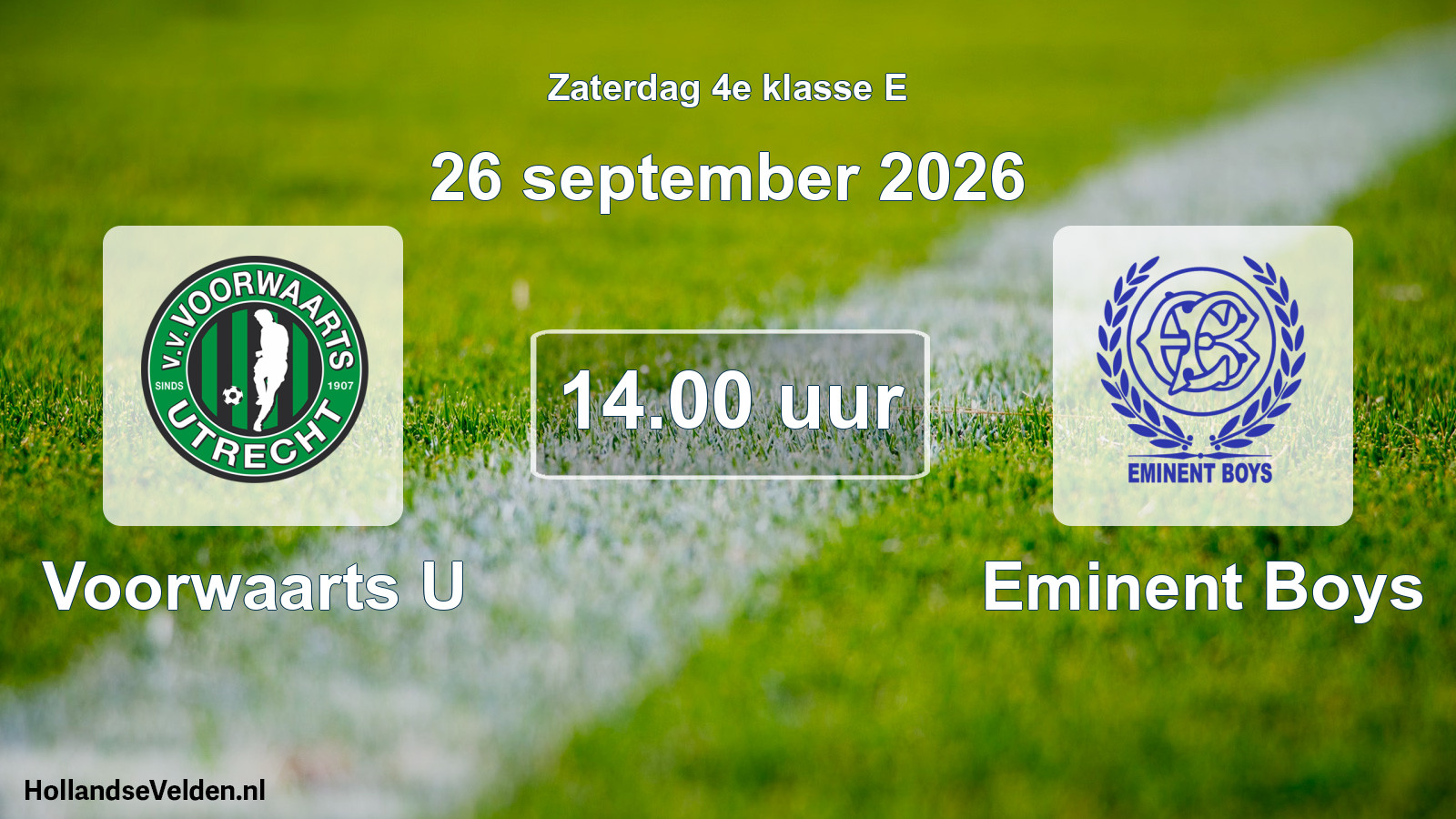 Geplande wedstrijd: Voorwaarts U - Eminent Boys (26 september 2026)