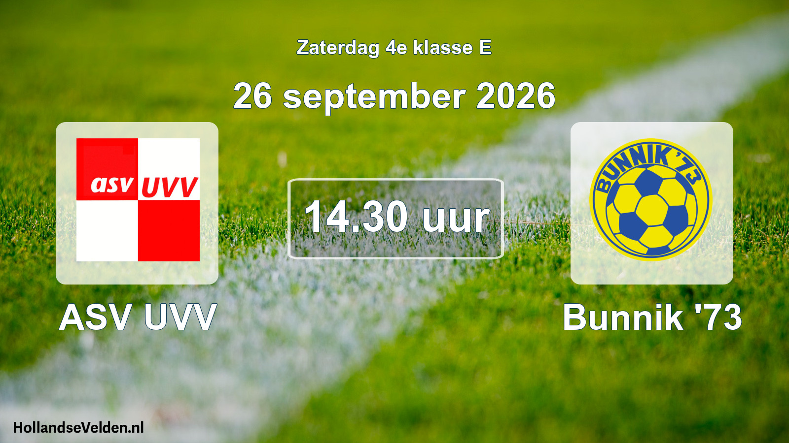 Geplande wedstrijd: ASV UVV - Bunnik '73 (26 september 2026)
