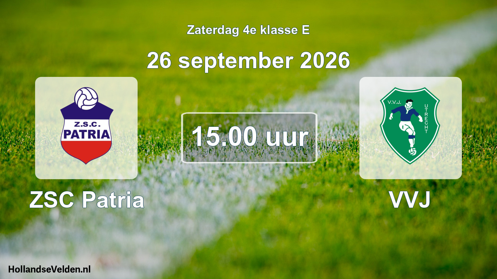Geplande wedstrijd: ZSC Patria - VVJ (26 september 2026)