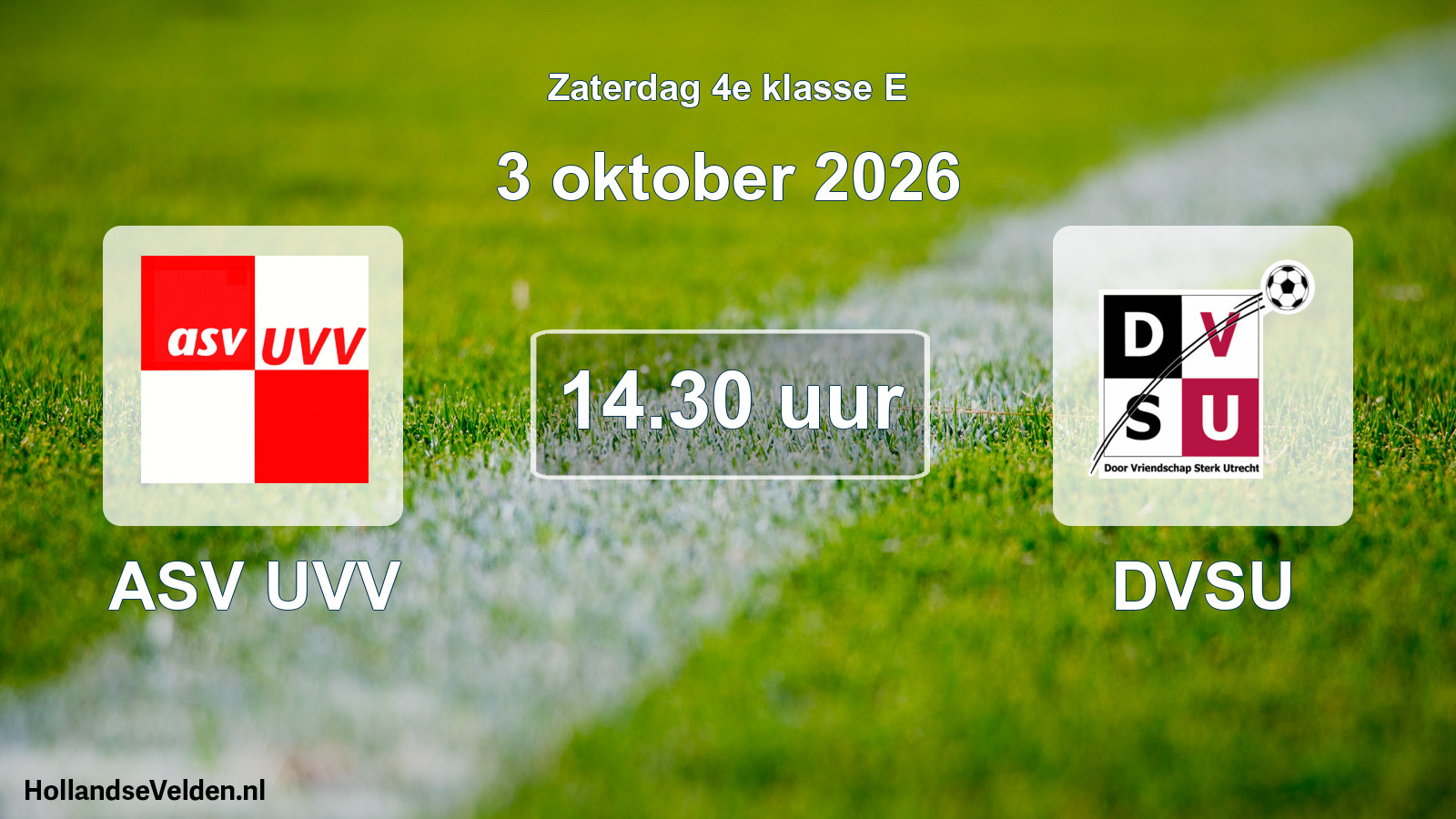 Geplande wedstrijd: ASV UVV - DVSU (3 oktober 2026)