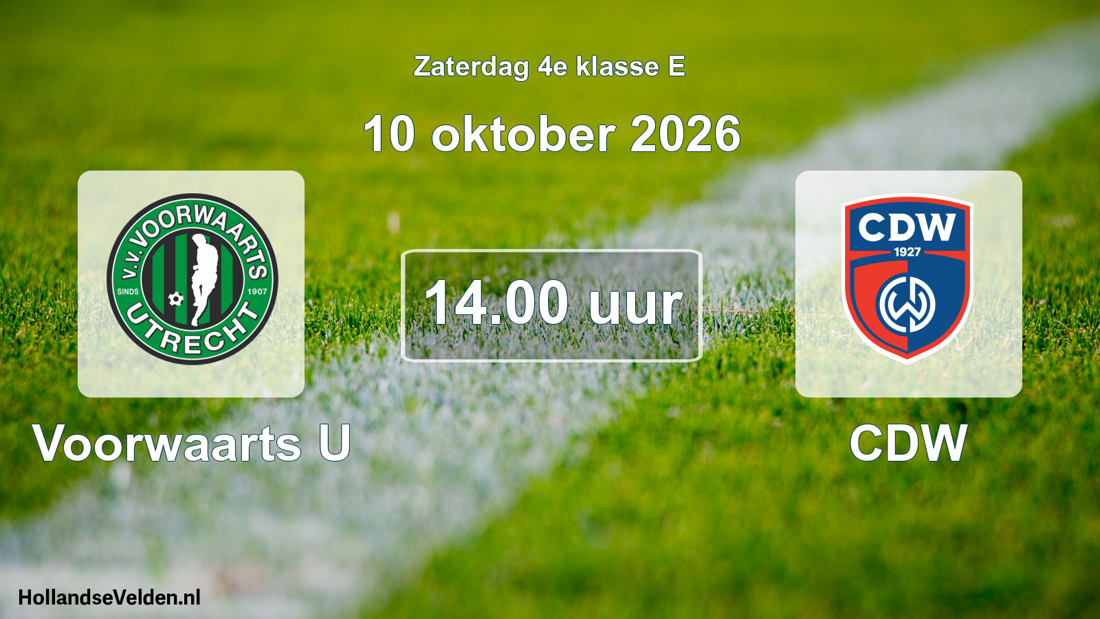 Geplande wedstrijd: Voorwaarts U - CDW (10 oktober 2026)