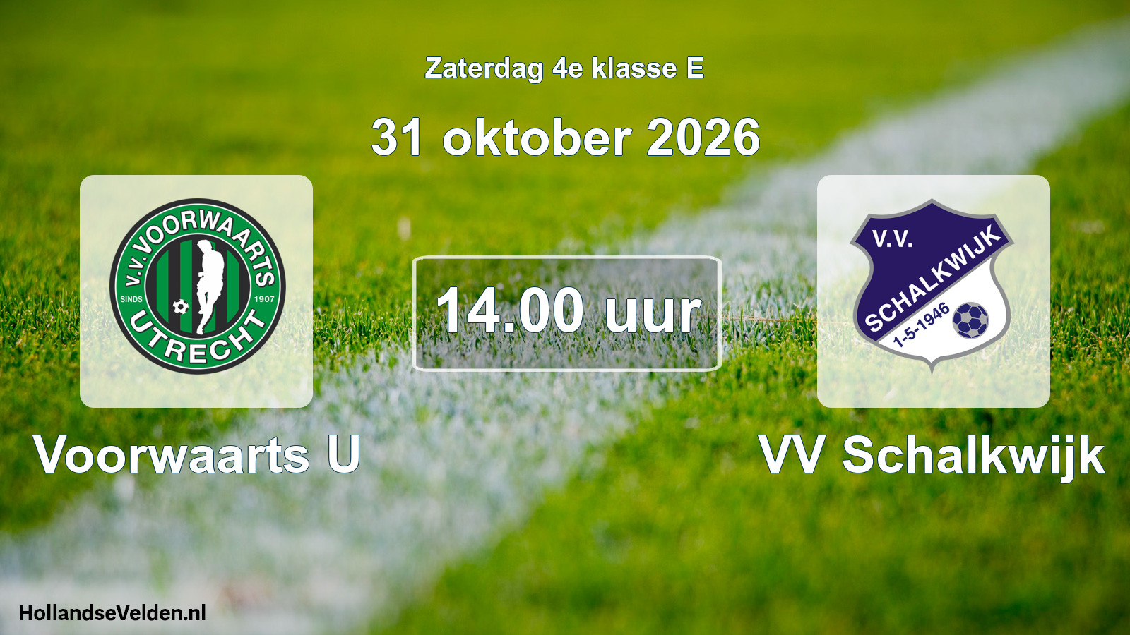 Geplande wedstrijd: Voorwaarts U - VV Schalkwijk (31 oktober 2026)