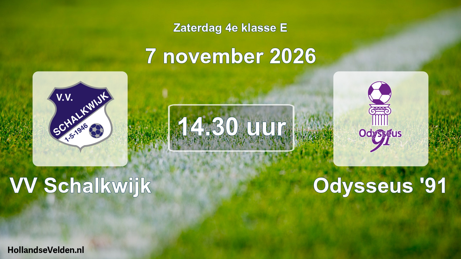 Geplande wedstrijd: VV Schalkwijk - Odysseus '91 (7 november 2026)