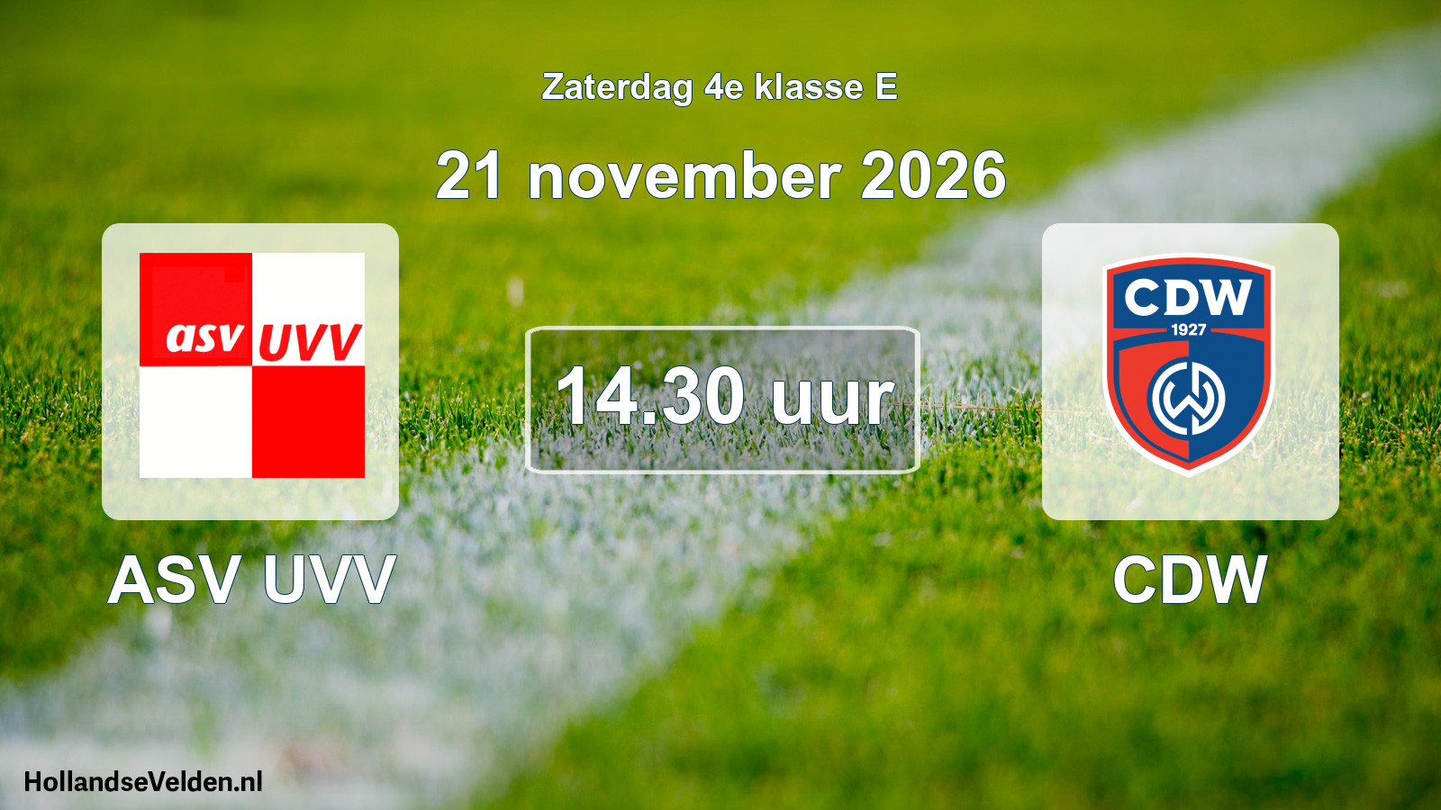 Geplande wedstrijd: ASV UVV - CDW (21 november 2026)