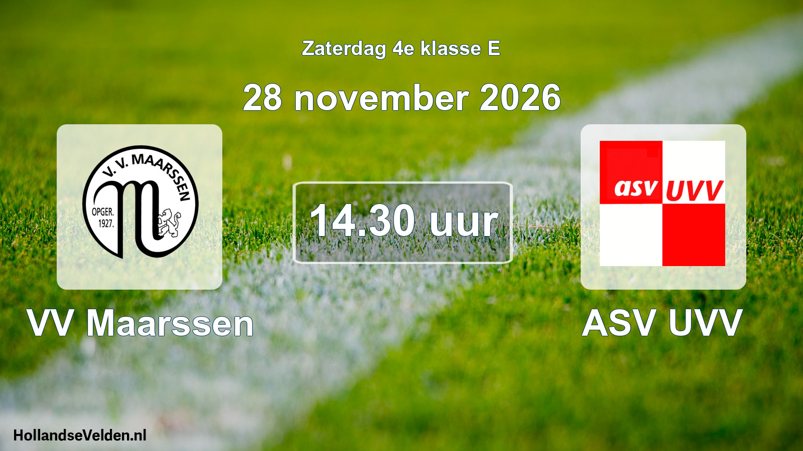 Geplande wedstrijd: VV Maarssen - ASV UVV (28 november 2026)