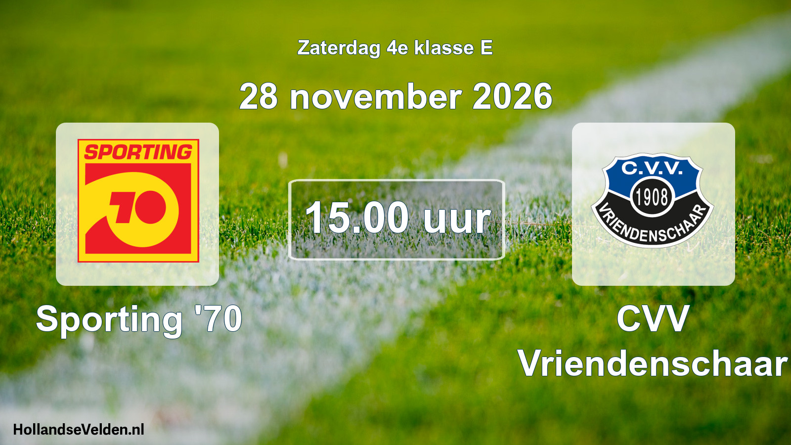 Scheduled Match: Sporting '70 - CVV Vriendenschaar (28 November 2026)