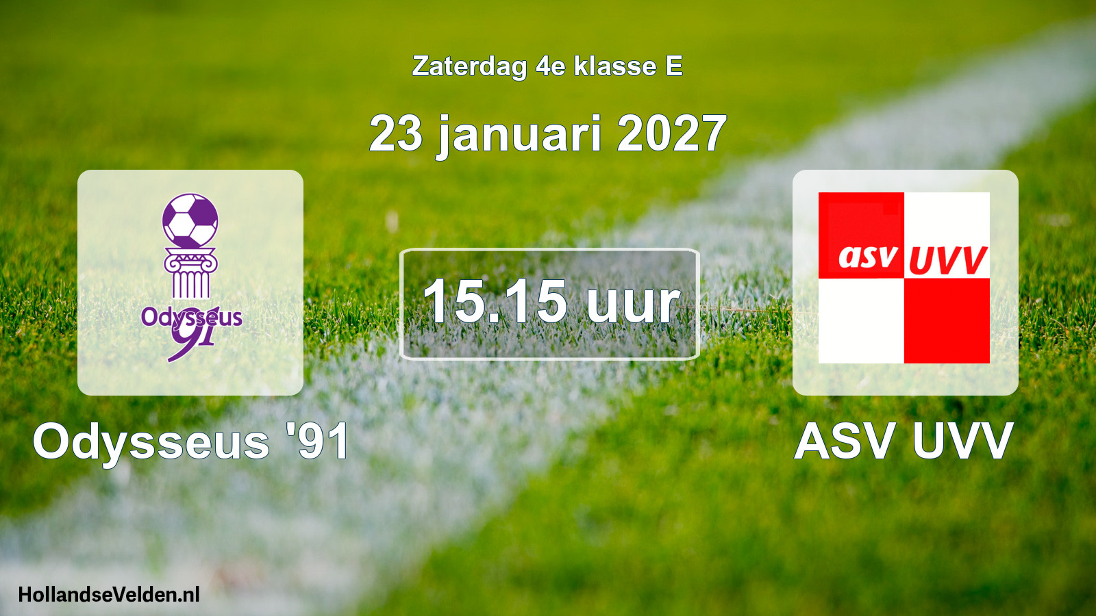 Geplande wedstrijd: Odysseus '91 - ASV UVV (23 januari 2027)