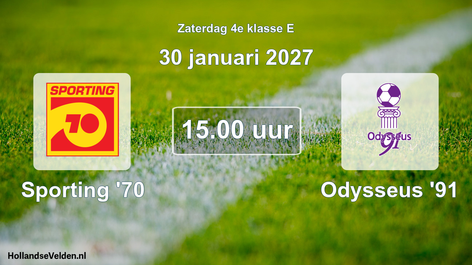 Geplande wedstrijd: Sporting '70 - Odysseus '91 (30 januari 2027)