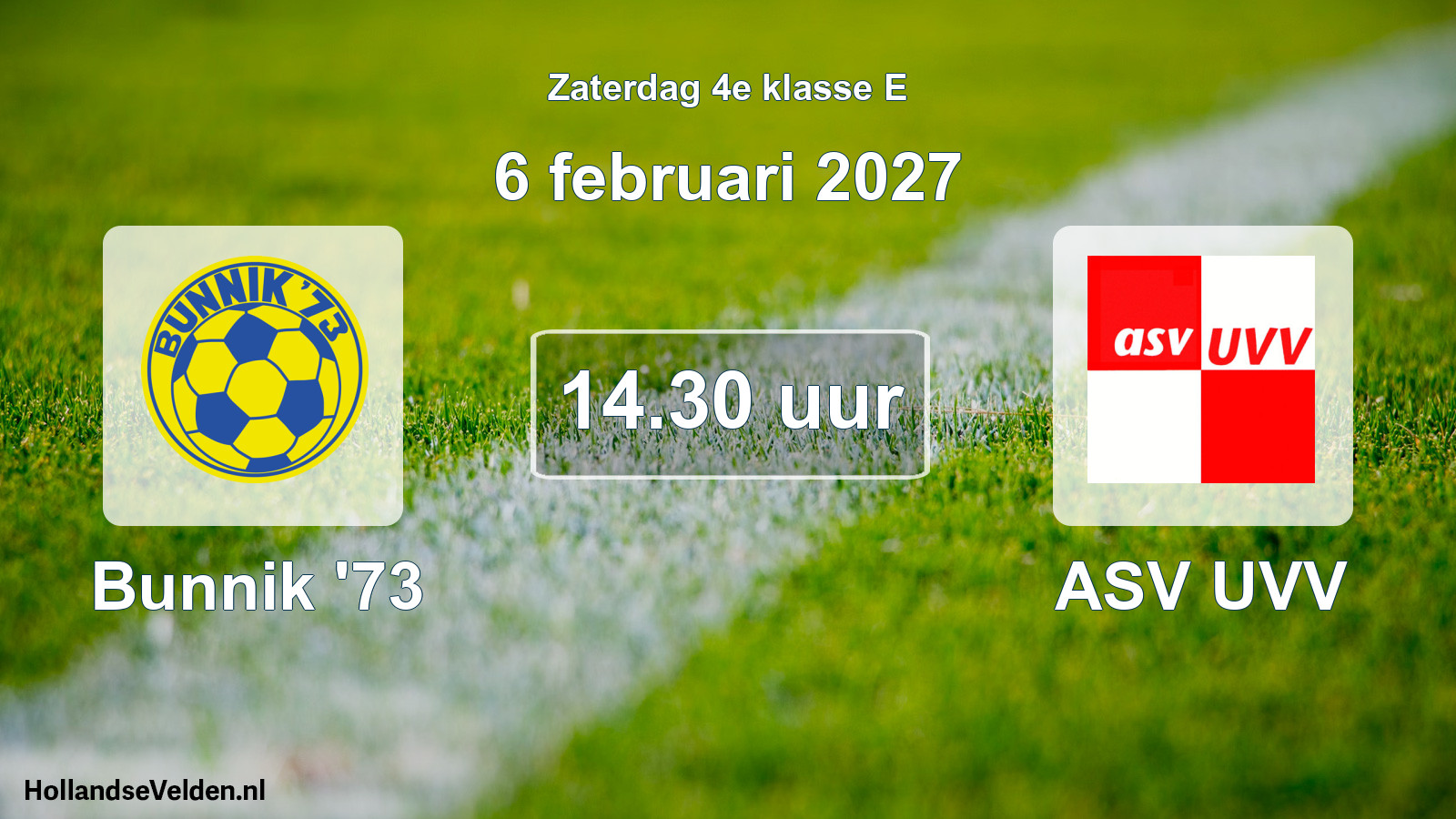 Geplande wedstrijd: Bunnik '73 - ASV UVV (6 februari 2027)