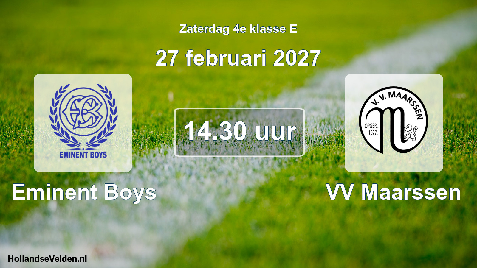 Geplande wedstrijd: Eminent Boys - VV Maarssen (27 februari 2027)