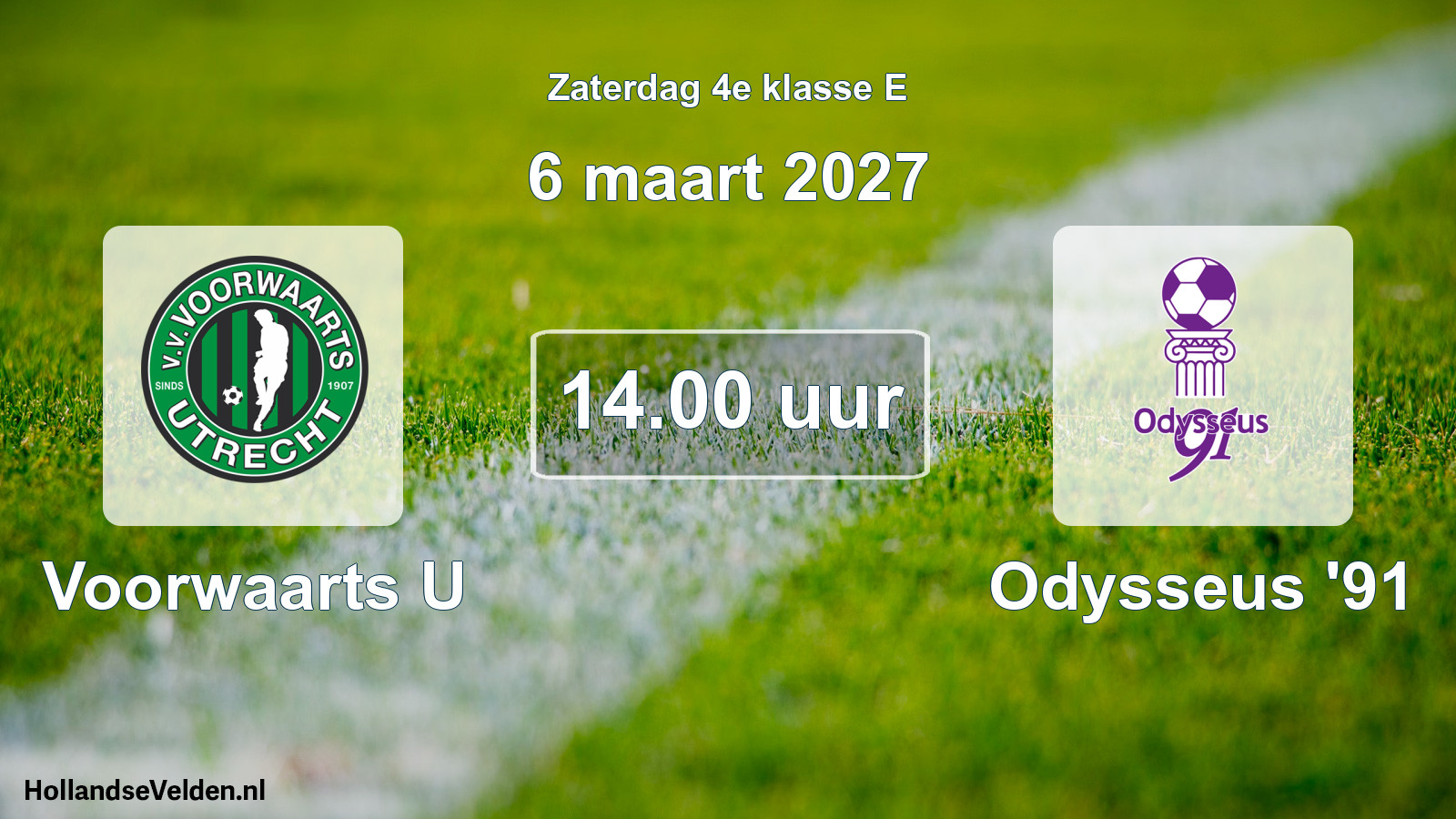Scheduled Match: Voorwaarts U - Odysseus '91 (6 March 2027)