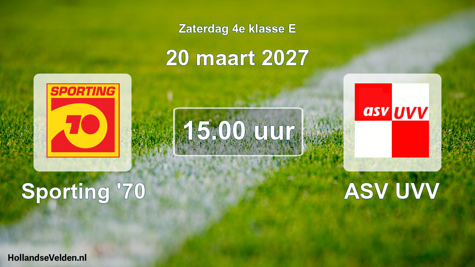 Geplande wedstrijd: Sporting '70 - ASV UVV (20 maart 2027)