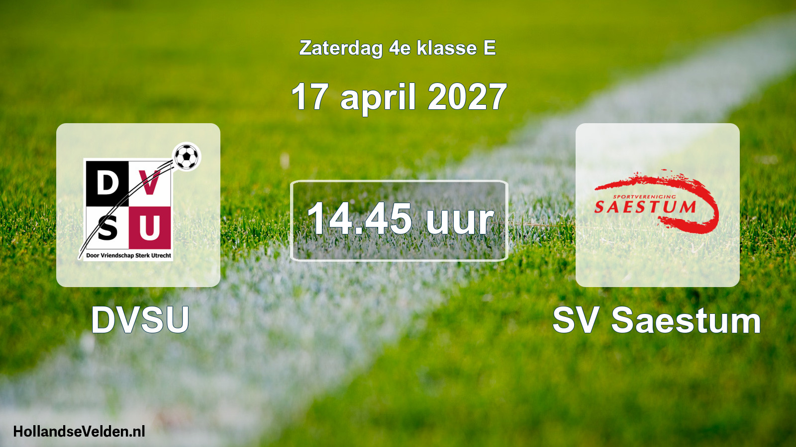 Geplande wedstrijd: DVSU - SV Saestum (17 april 2027)