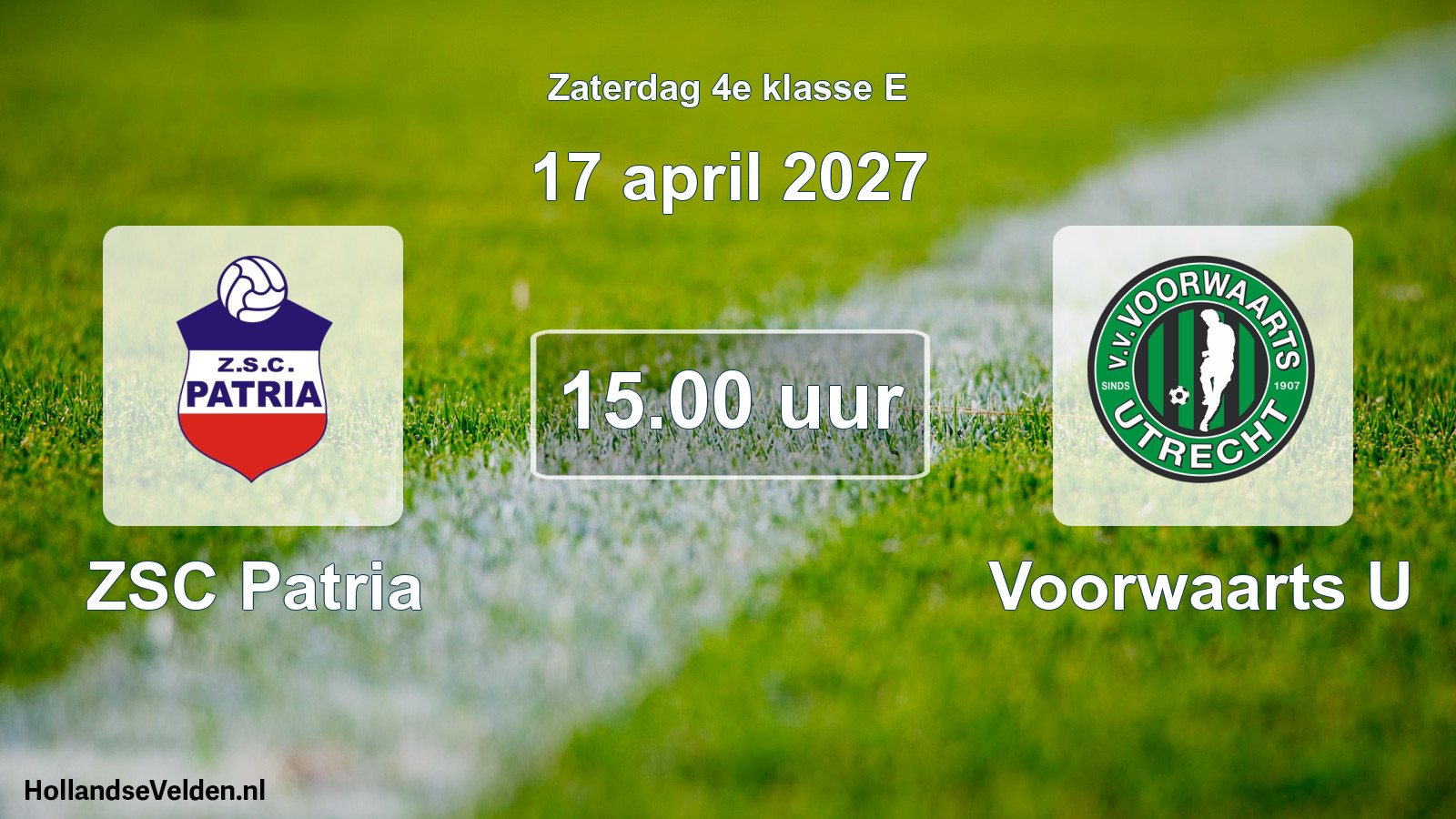 Geplande wedstrijd: ZSC Patria - Voorwaarts U (17 april 2027)