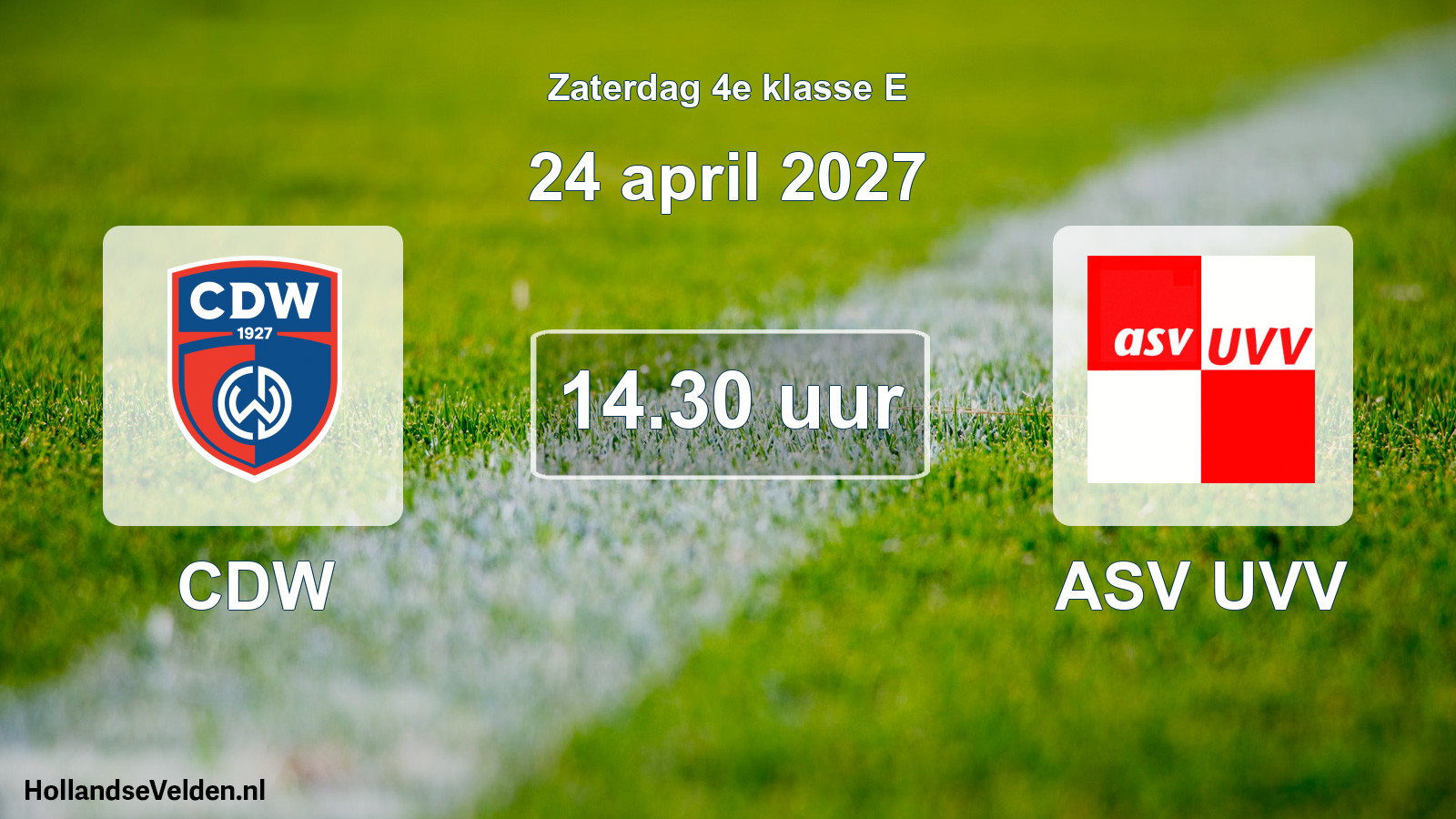 Geplande wedstrijd: CDW - ASV UVV (24 april 2027)