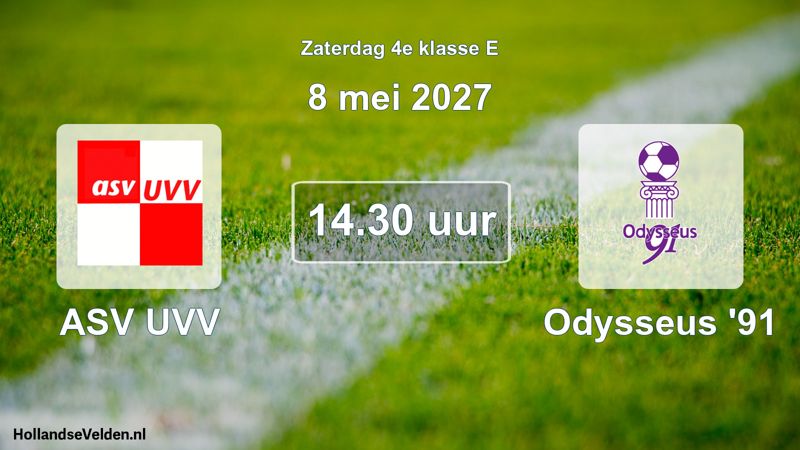 Geplande wedstrijd: ASV UVV - Odysseus '91 (8 mei 2027)
