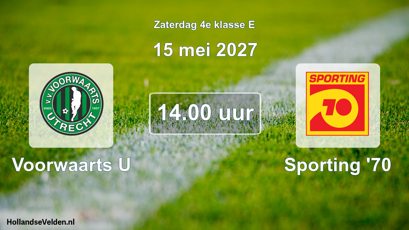 Geplande wedstrijd: Voorwaarts U - Sporting '70 (15 mei 2027)