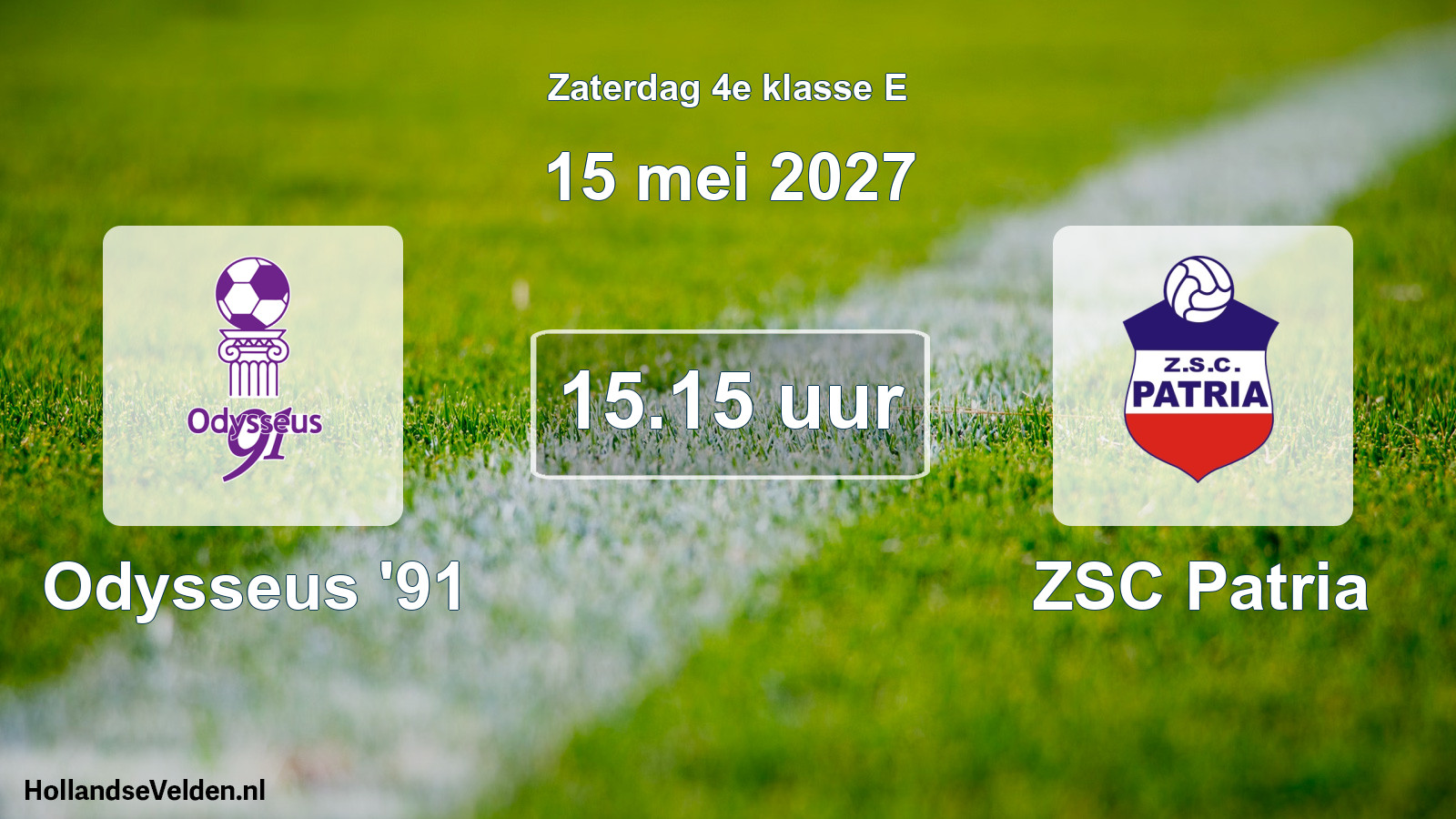 Geplande wedstrijd: Odysseus '91 - ZSC Patria (15 mei 2027)