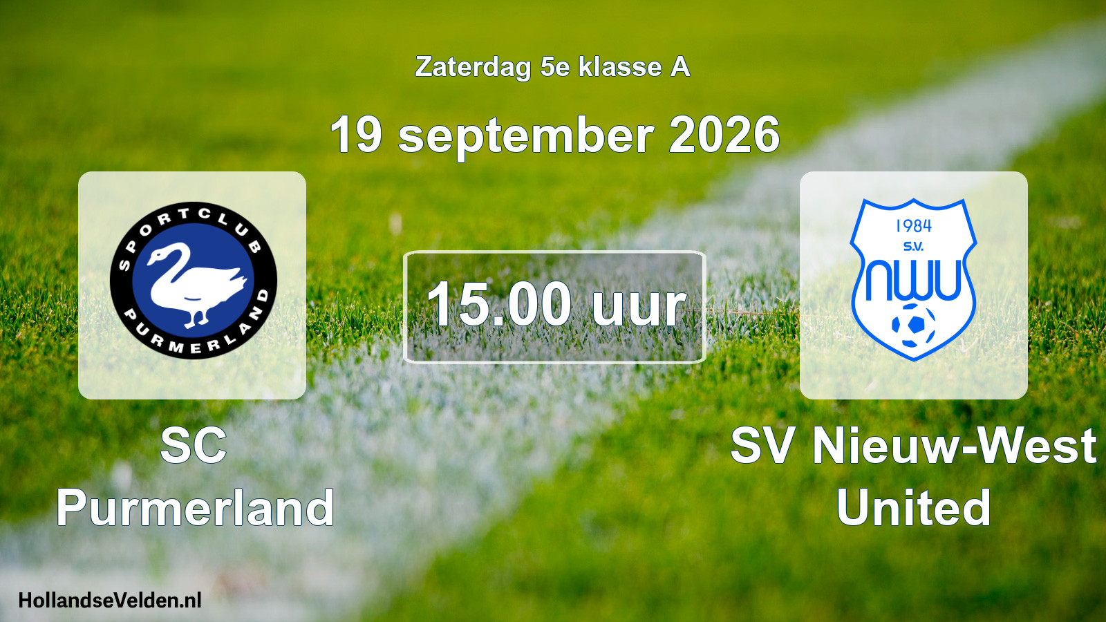 Scheduled Match: SC Purmerland - SV Nieuw-West United (19 September 2026)