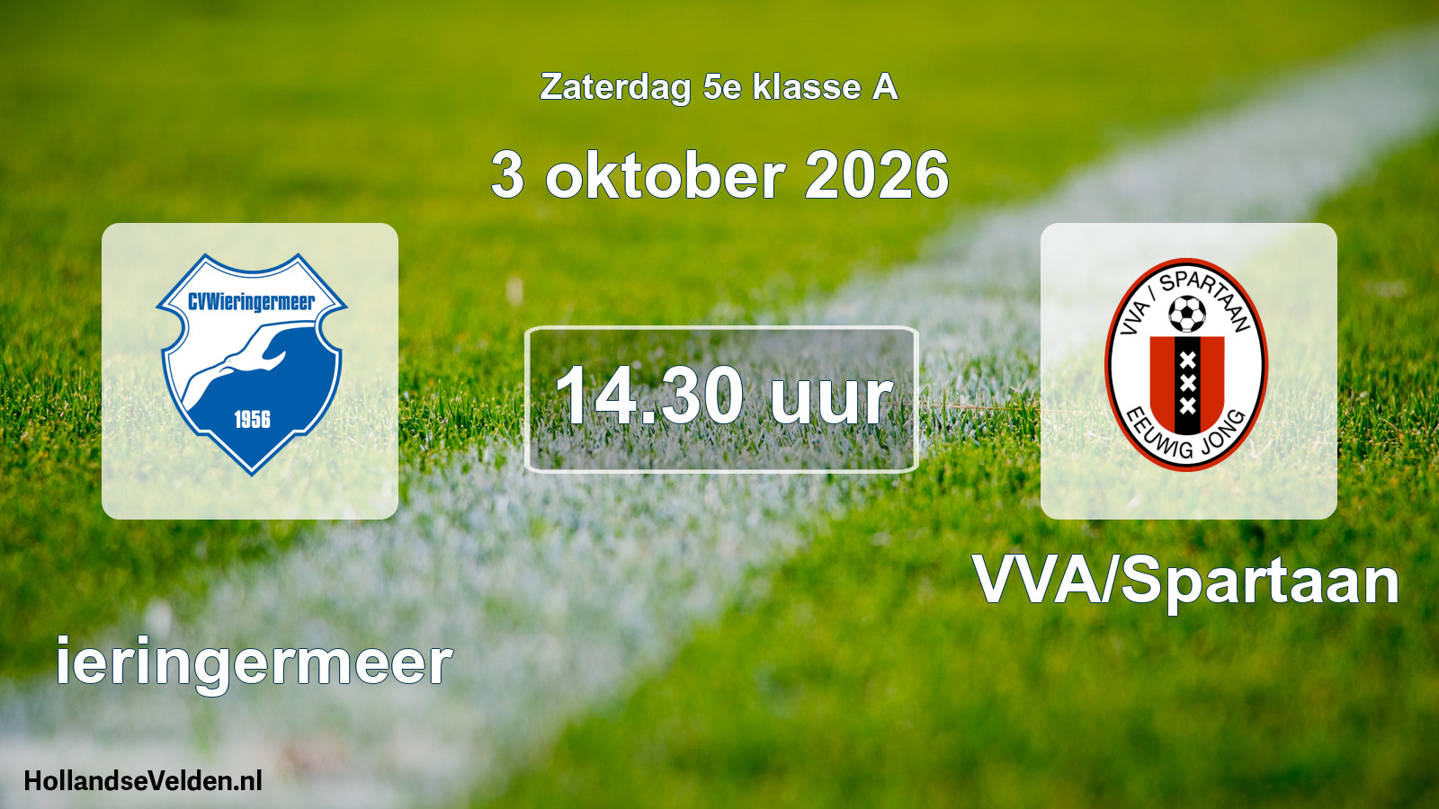 Geplande wedstrijd: Wieringermeer - VVA/Spartaan (3 oktober 2026)