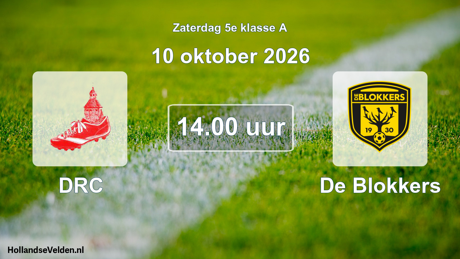 Scheduled Match: DRC - De Blokkers (10 October 2026)