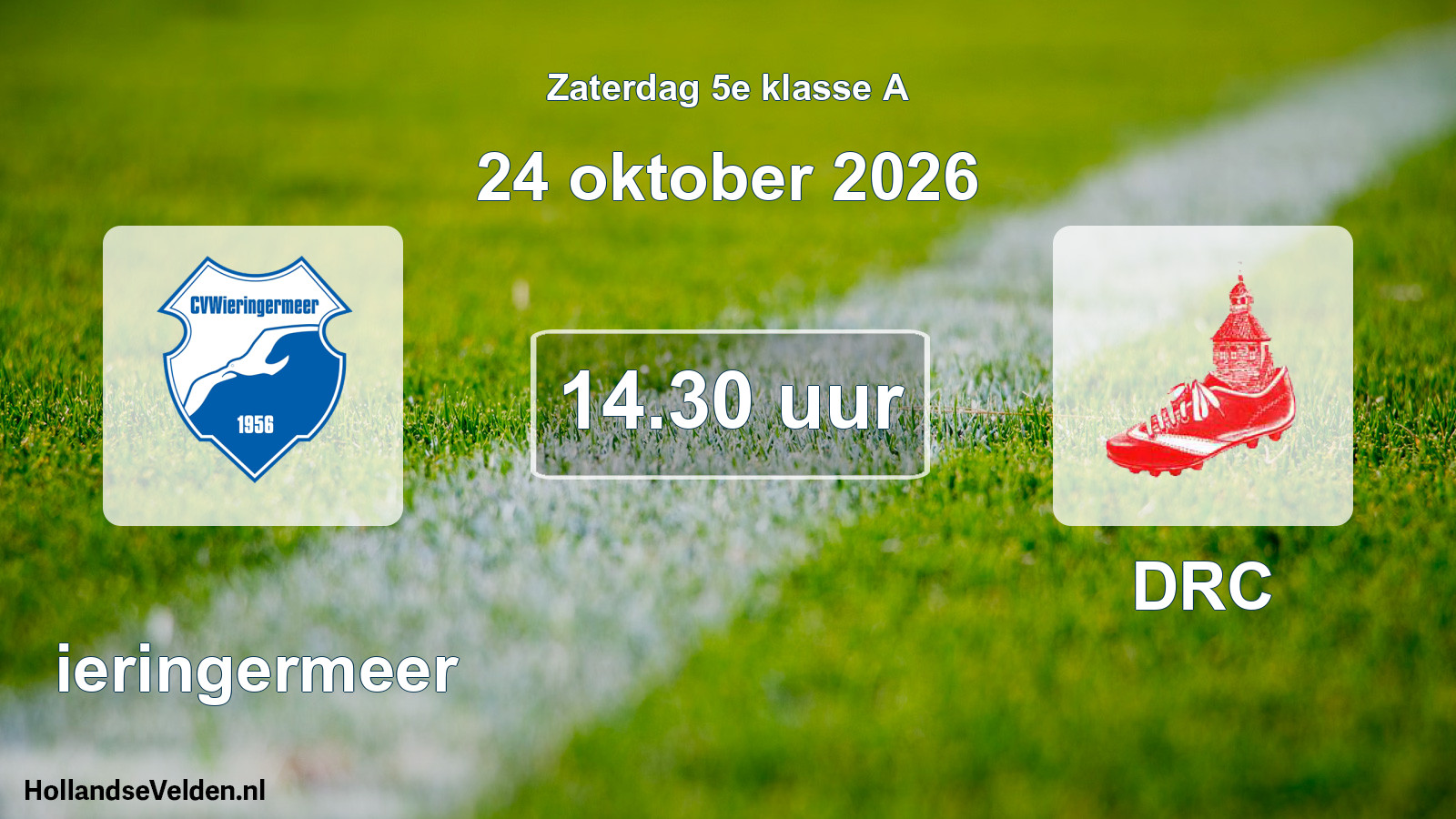 Geplande wedstrijd: Wieringermeer - DRC (24 oktober 2026)