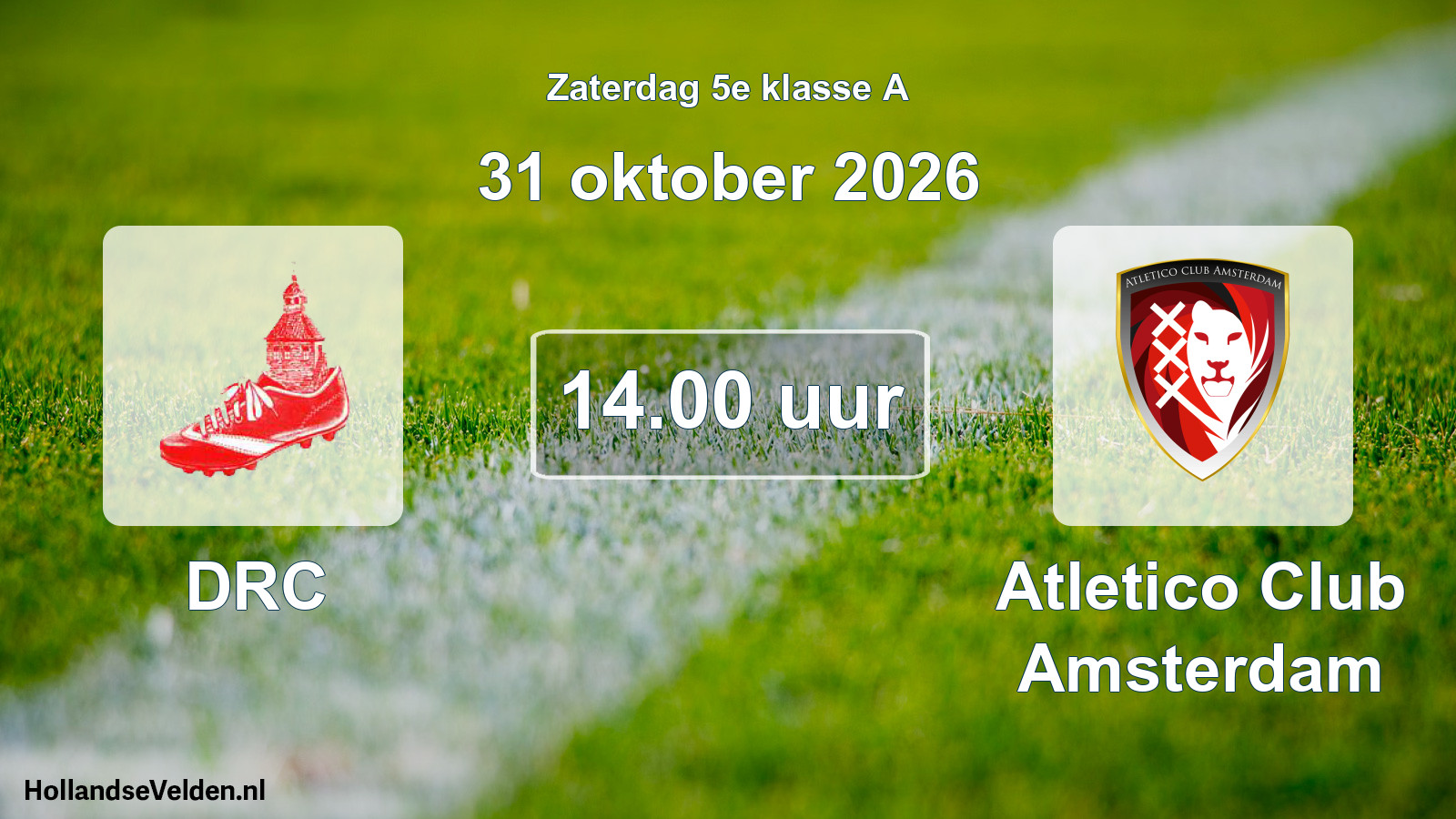 Geplande wedstrijd: DRC - Atletico Club Amsterdam (31 oktober 2026)