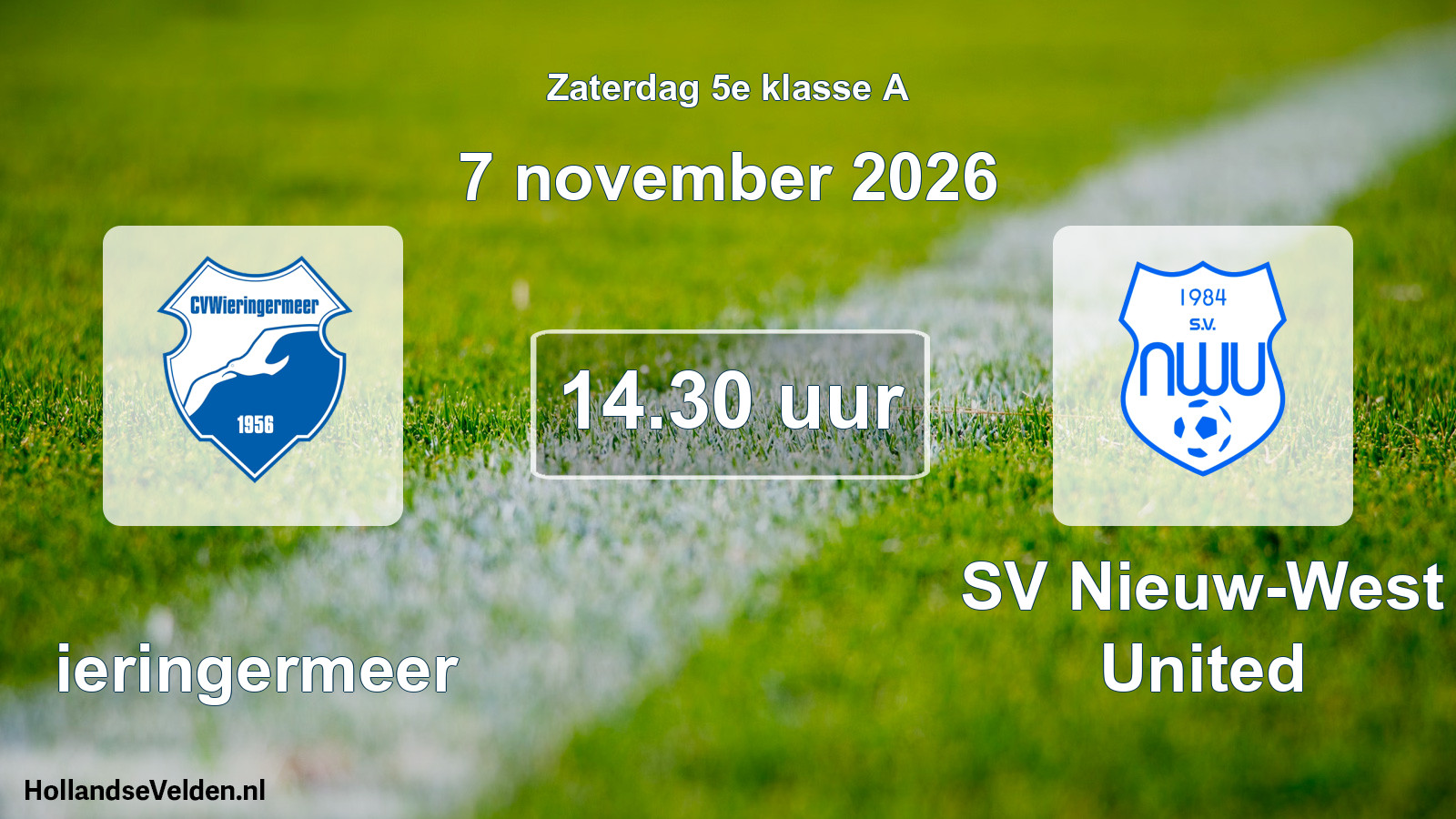 Scheduled Match: Wieringermeer - SV Nieuw-West United (7 November 2026)