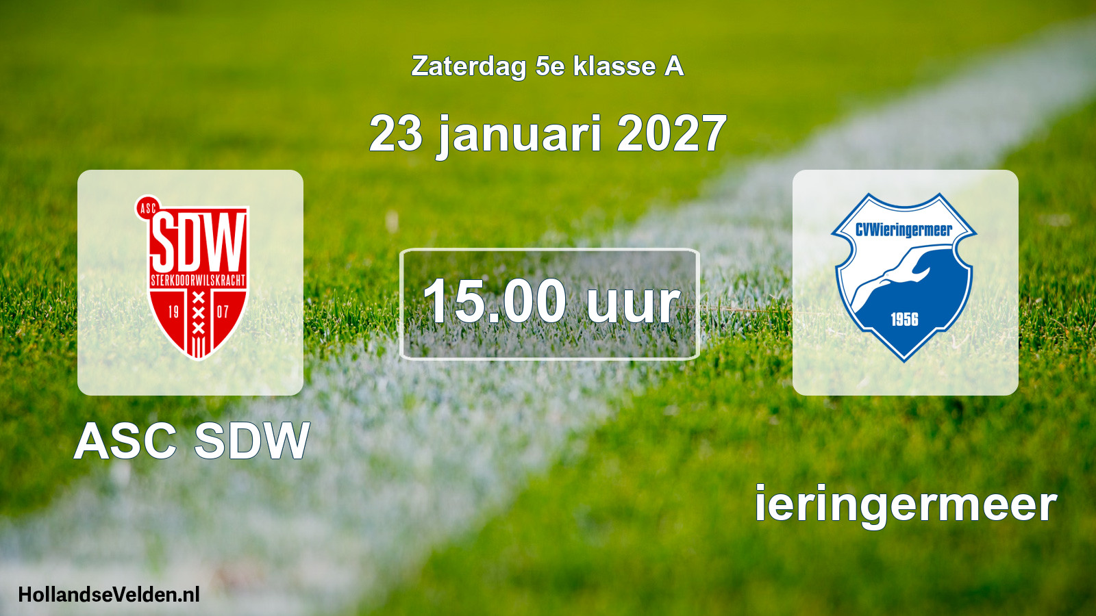 Scheduled Match: ASC SDW - Wieringermeer (23 January 2027)