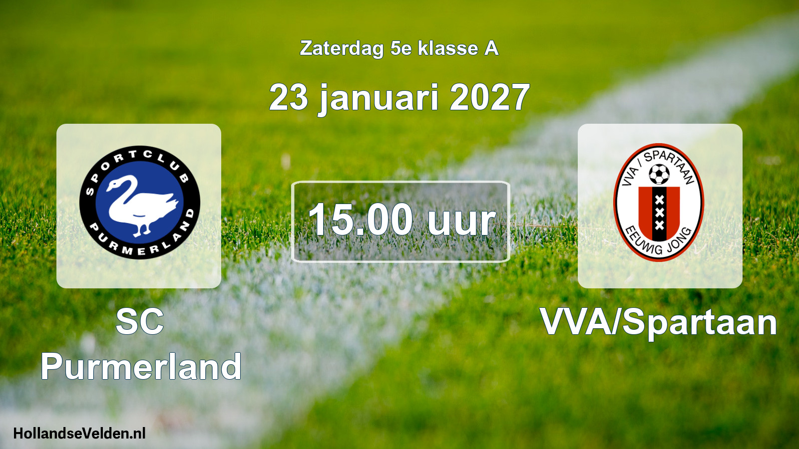 Scheduled Match: SC Purmerland - VVA/Spartaan (23 January 2027)