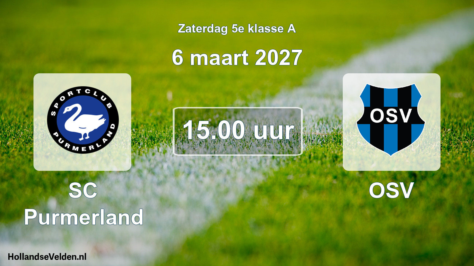 Geplande wedstrijd: SC Purmerland - OSV (6 maart 2027)