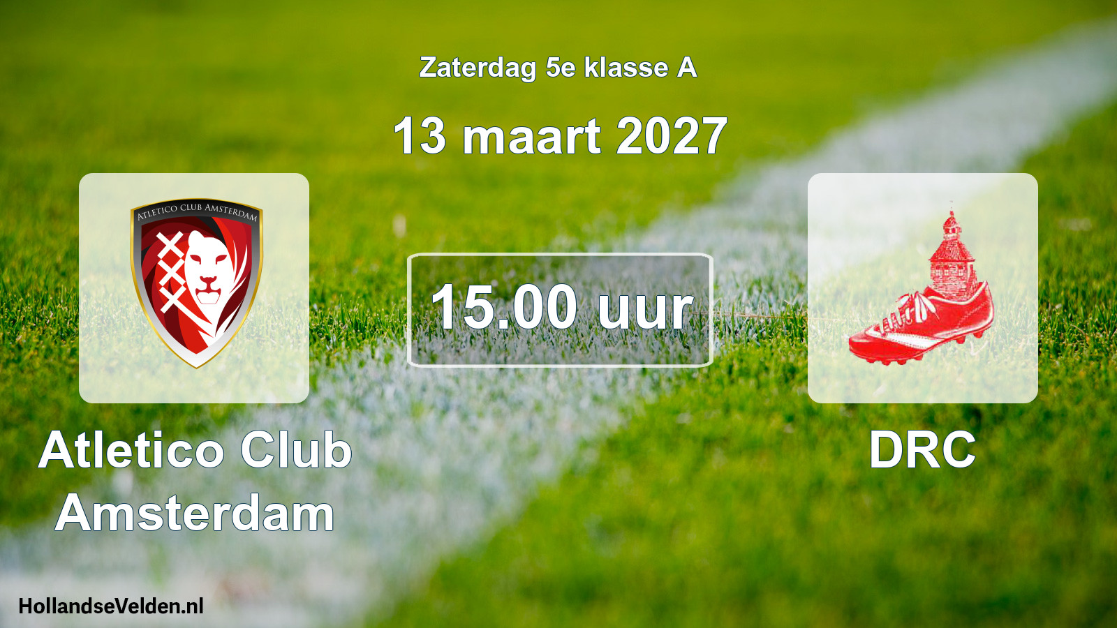 Geplande wedstrijd: Atletico Club Amsterdam - DRC (13 maart 2027)