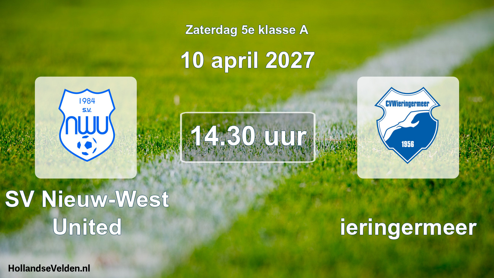 Scheduled Match: SV Nieuw-West United - Wieringermeer (10 April 2027)