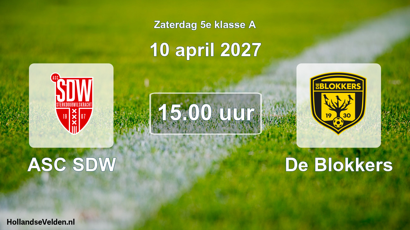 Scheduled Match: ASC SDW - De Blokkers (10 April 2027)