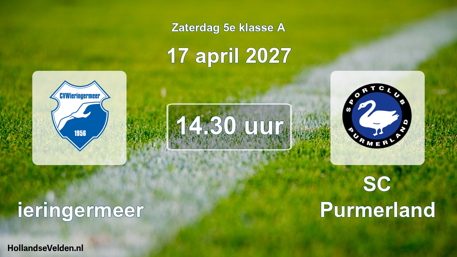 Geplande wedstrijd: Wieringermeer - SC Purmerland (17 april 2027)