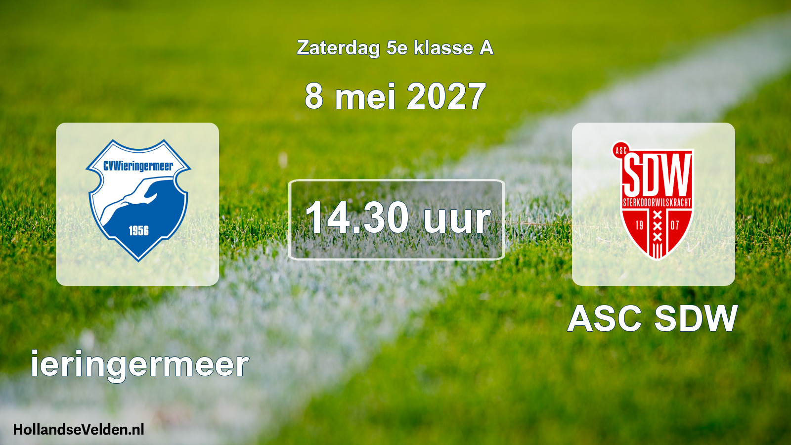 Geplande wedstrijd: Wieringermeer - ASC SDW (8 mei 2027)