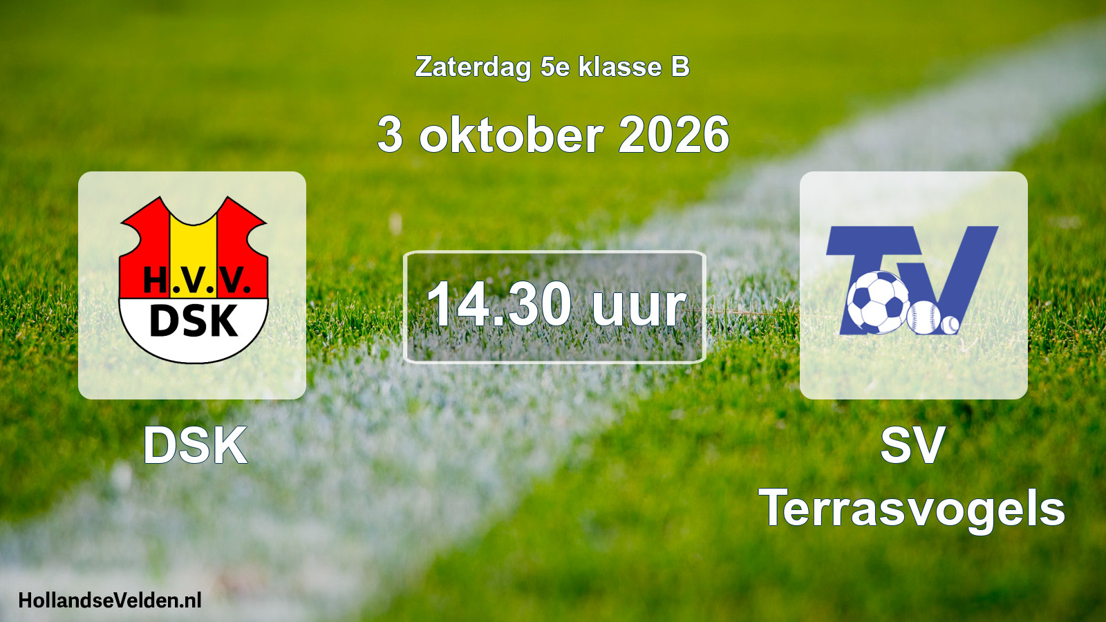 Geplande wedstrijd: DSK - SV Terrasvogels (3 oktober 2026)