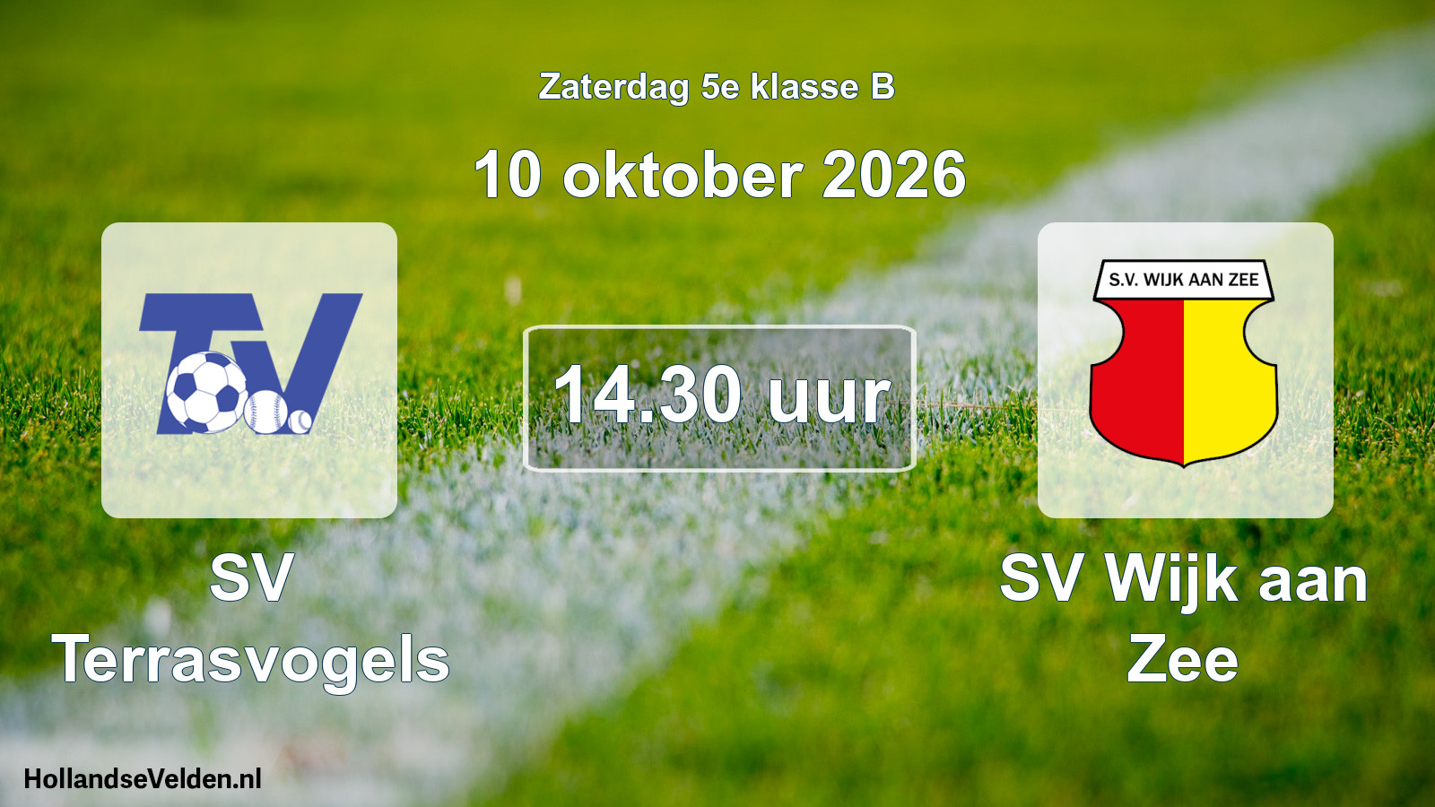 Geplande wedstrijd: SV Terrasvogels - SV Wijk aan Zee (10 oktober 2026)