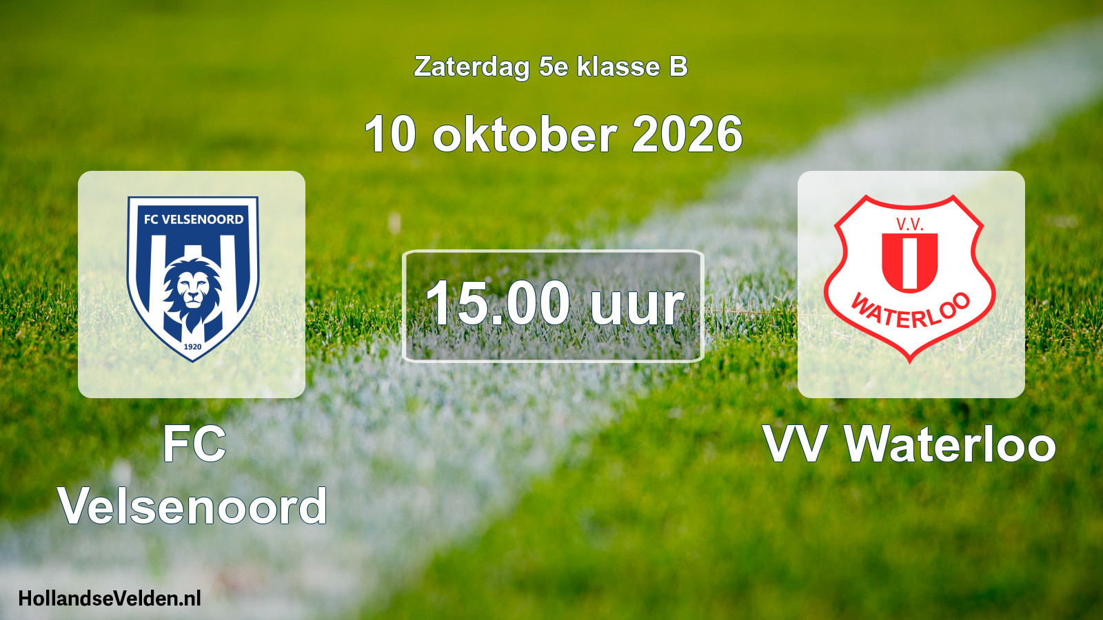Scheduled Match: FC Velsenoord - VV Waterloo (10 October 2026)