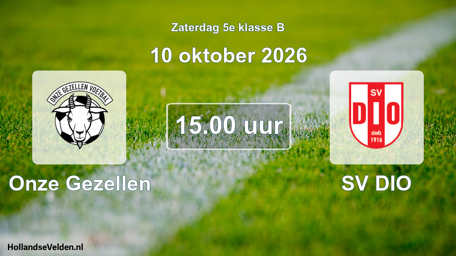 Geplande wedstrijd: Onze Gezellen - SV DIO (10 oktober 2026)