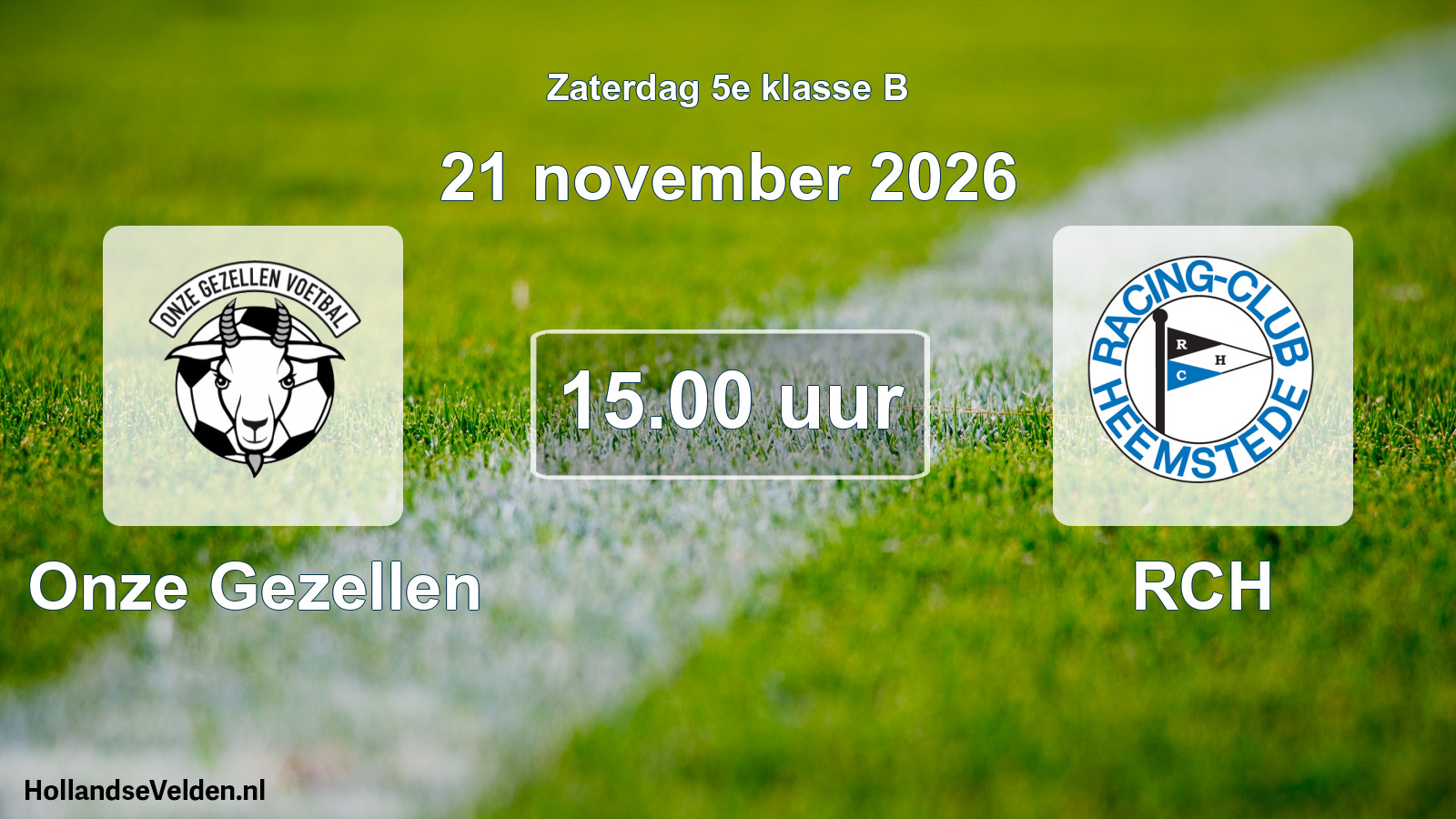 Geplande wedstrijd: Onze Gezellen - RCH (21 november 2026)