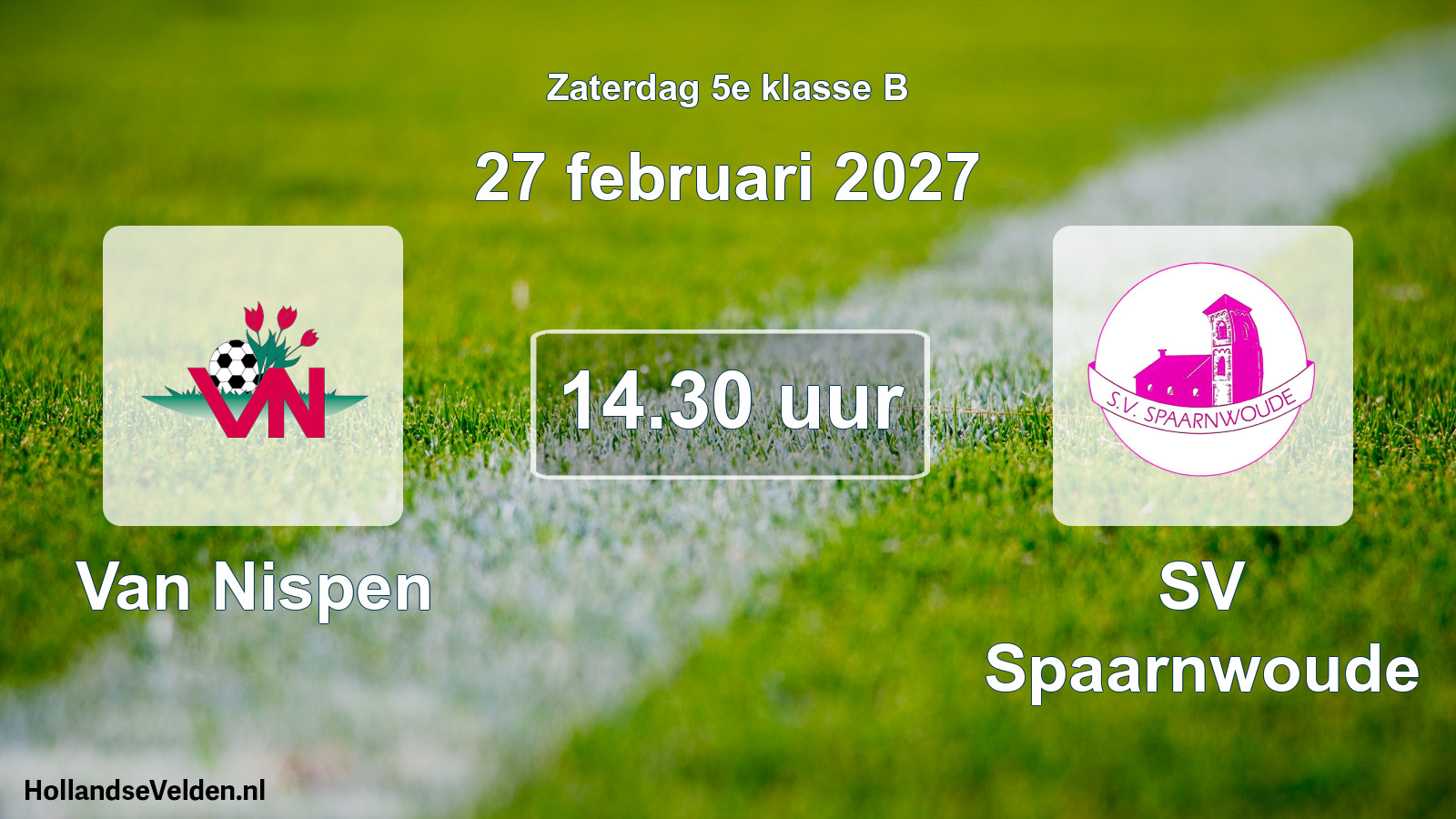 Geplande wedstrijd: Van Nispen - SV Spaarnwoude (27 februari 2027)