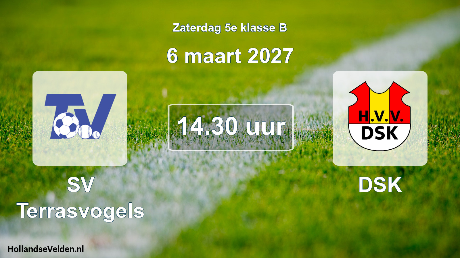 Geplande wedstrijd: SV Terrasvogels - DSK (6 maart 2027)