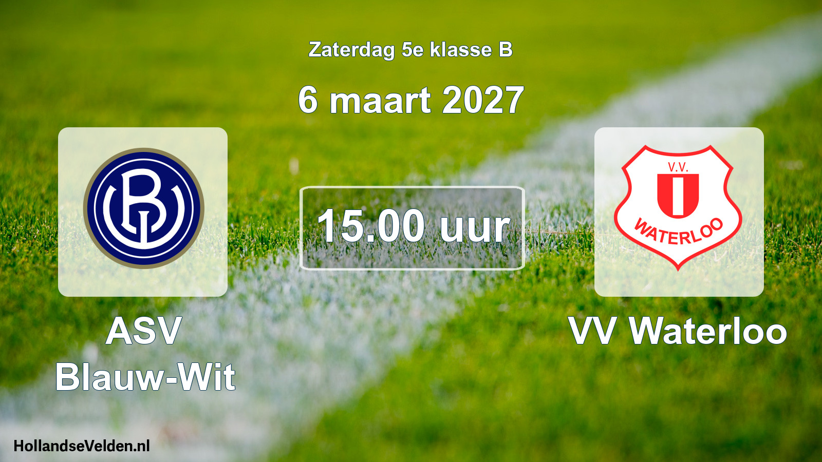 Geplande wedstrijd: ASV Blauw-Wit - VV Waterloo (6 maart 2027)