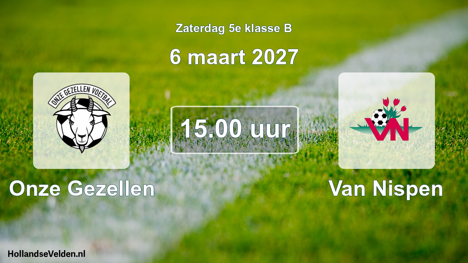 Geplande wedstrijd: Onze Gezellen - Van Nispen (6 maart 2027)
