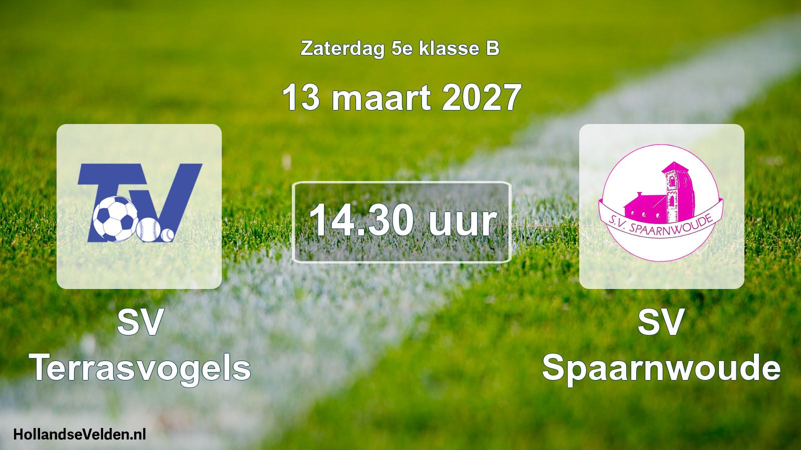 Geplande wedstrijd: SV Terrasvogels - SV Spaarnwoude (13 maart 2027)