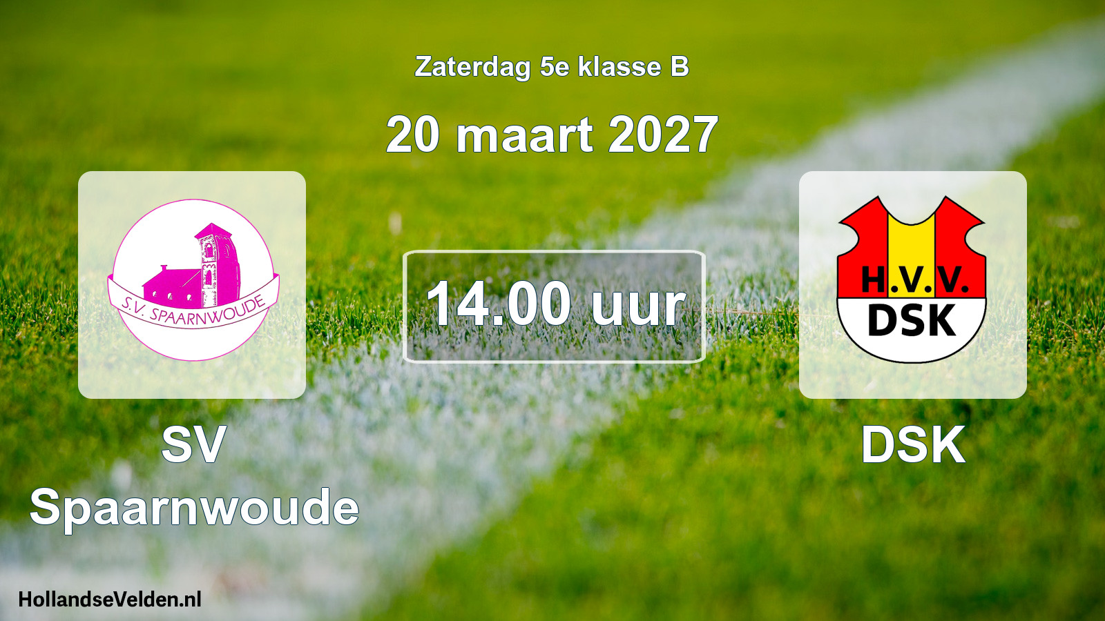 Geplande wedstrijd: SV Spaarnwoude - DSK (20 maart 2027)