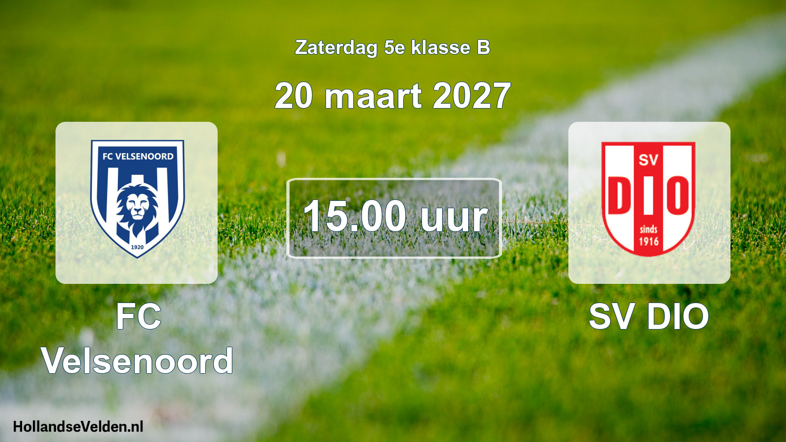 Geplande wedstrijd: FC Velsenoord - SV DIO (20 maart 2027)