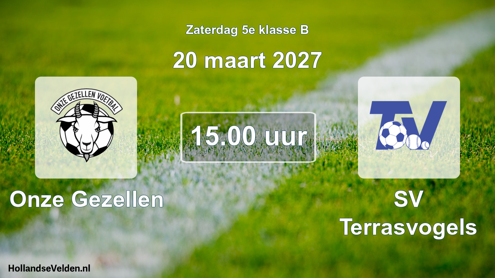 Geplande wedstrijd: Onze Gezellen - SV Terrasvogels (20 maart 2027)